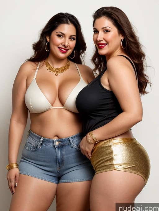 related ai porn images free for Indian Fairer Skin Thick Big Hips Cleavage Chubby Perfect Boobs Gold Jewelry Jewelry Lipstick Beautiful 80s Laughing Long Hair Front View Two Tall Short Shorts Jeans