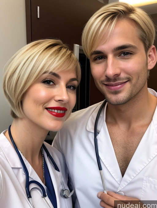 related ai porn images free for Beautiful Perfect Boobs Perfect Body Happy Blonde Jewelry German Lipstick 50s Short Hair Woman + Man Blowjob Doctor Hospital Nurse