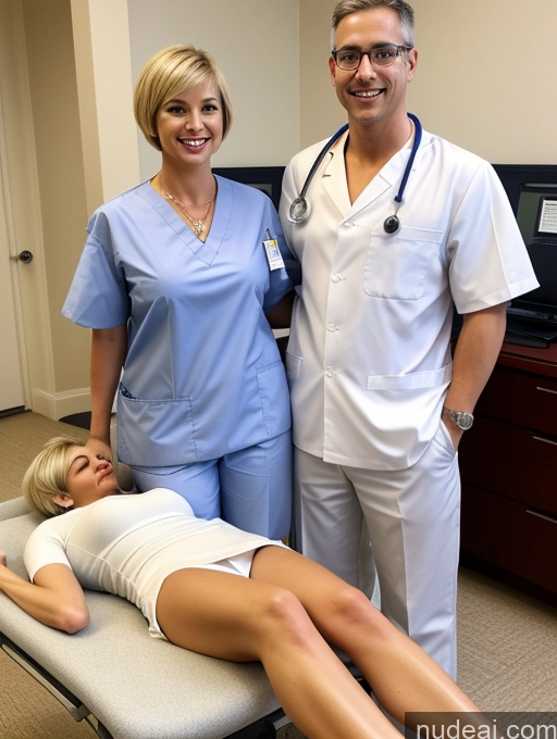 related ai porn images free for Beautiful Perfect Boobs Perfect Body Happy Blonde Jewelry Lipstick 50s Short Hair Woman + Man Doctor Hospital Nurse Italian On Back