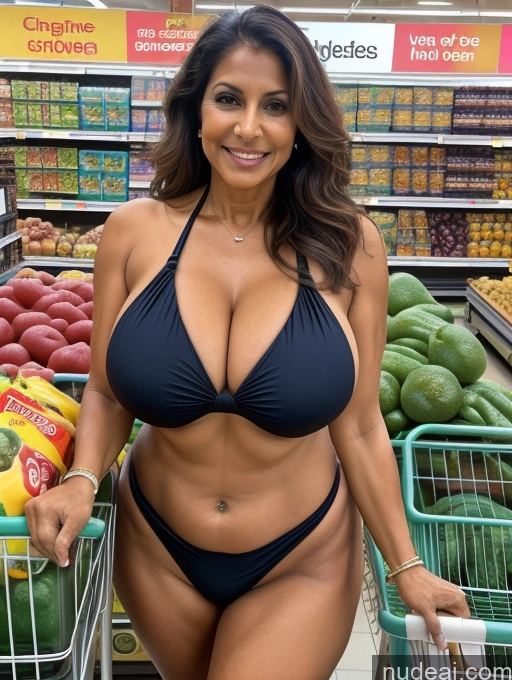 related ai porn images free for Milf One Busty Huge Boobs Thick Tanned Skin 60s Indian Grocery Front View Microkini Thong