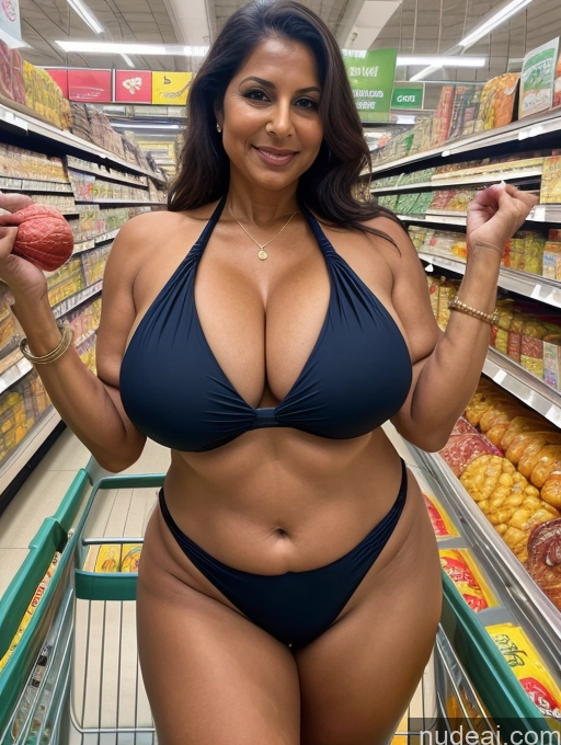 related ai porn images free for Milf One Busty Huge Boobs Thick Tanned Skin Front View Microkini Thong 60s Indian Grocery