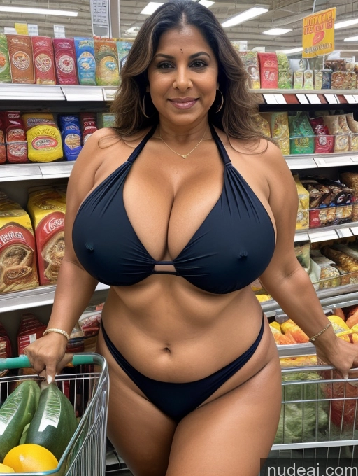 related ai porn images free for Milf One Busty Huge Boobs Thick Tanned Skin Front View Microkini Thong 60s Indian Grocery