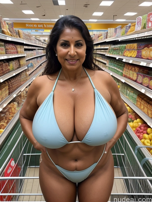related ai porn images free for Milf One Busty Huge Boobs Thick Tanned Skin Front View Microkini Thong 60s Indian Grocery
