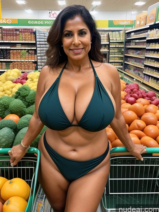 related ai porn images free for Milf One Busty Huge Boobs Thick Tanned Skin Front View Microkini Thong 60s Indian Grocery