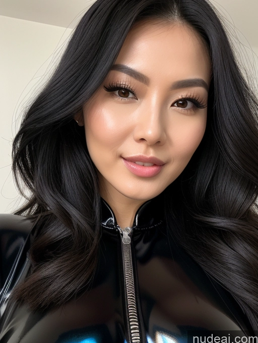 related ai porn images free for Perfect Boobs Beautiful Perfect Body Cleavage Close-up View Bright Lighting Detailed Chinese Woman 20s Black Hair Jumpsuit Latex Long Hair