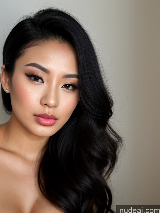 related ai porn images free for Beautiful Detailed Long Hair Close-up View Asian Black Hair Woman 20s Bright Lighting Pouting Lips