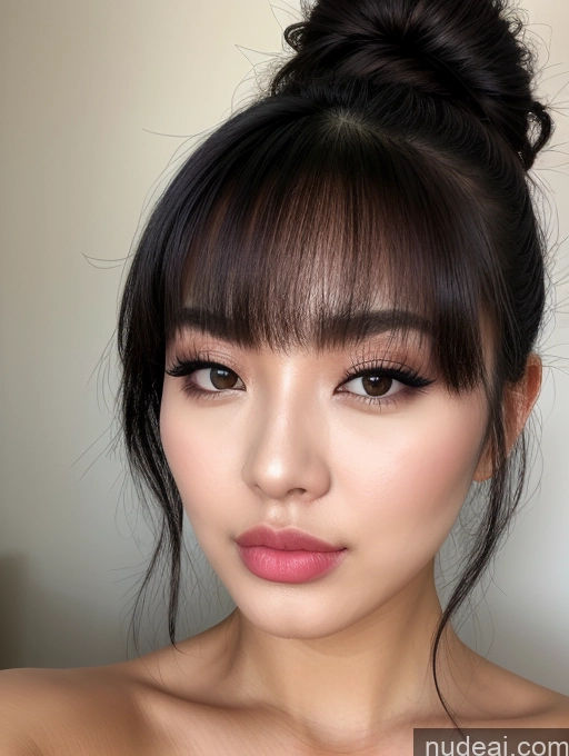 related ai porn images free for Beautiful Detailed Close-up View Black Hair Woman 20s Bright Lighting Pouting Lips Bangs Chinese