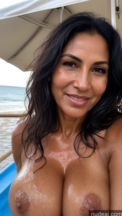 related ai porn images free for Milf Cumshot Oiled Body Huge Boobs Beautiful Black Hair Long Hair 50s Dark Lighting Indian Beach