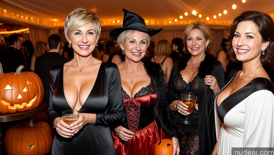 related ai porn images free for Milf Small Tits Skinny Happy Pixie White Halloween Cleavage Detailed Two Front View Witch Party