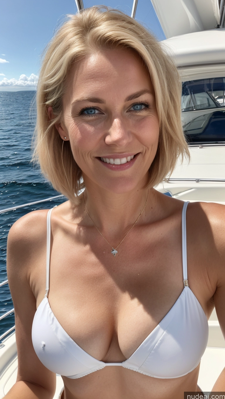 related ai porn images free for One Small Tits Skinny Happy Close-up View Cleavage Detailed Scandinavian Milf Short Hair Bikini Yacht
