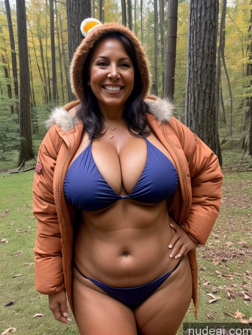 related ai porn images free for One Busty Huge Boobs Thick Tanned Skin 60s Laughing Native American Front View Microkini Thong Lumberjack Parka Halloween