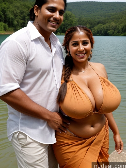 related ai porn images free for Busty Huge Boobs Beautiful Muscular Big Ass Thick Fat Big Hips Tall 40s Laughing Ginger Braided Indian Lake Close-up View T-pose Blouse Sari Sexy Face Woman + Man