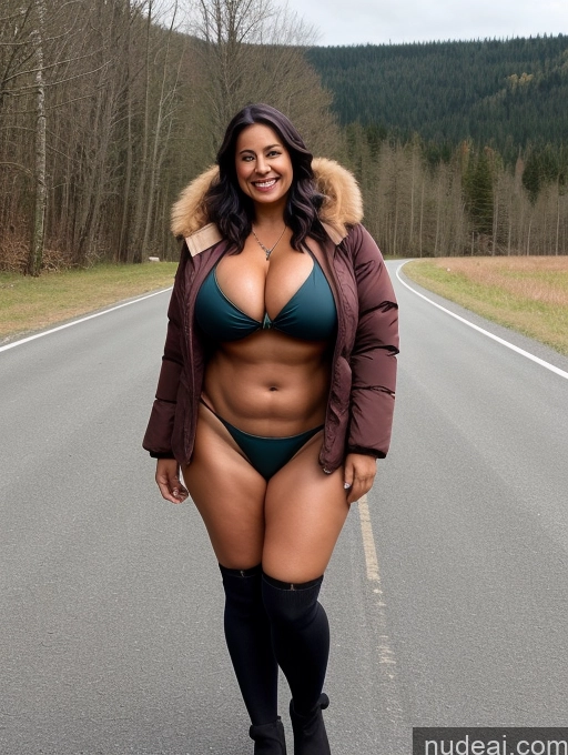 related ai porn images free for One Busty Huge Boobs Thick Tanned Skin 60s Laughing Native American Front View Microkini Thong Lumberjack Parka Witch