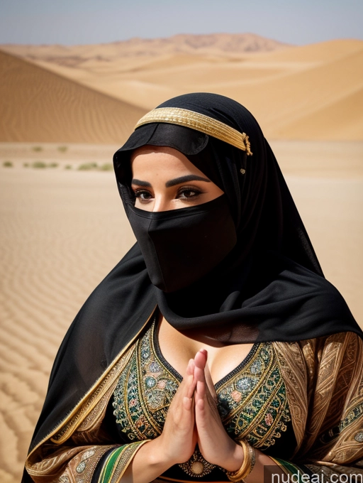 related ai porn images free for Beautiful Perfect Body 20s Black Hair Arabic Cleavage Long Hair Small Tits Desert Traditional Niqab Close-up View