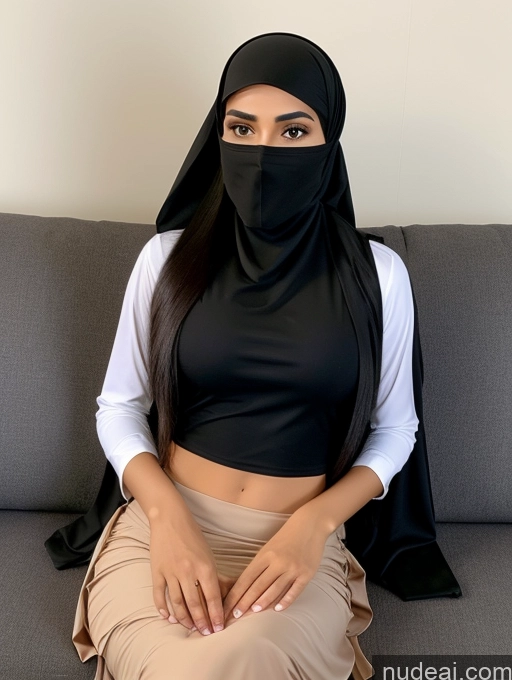 related ai porn images free for Beautiful Perfect Body 20s Black Hair Arabic Long Hair Small Tits Niqab Couch Micro Skirt