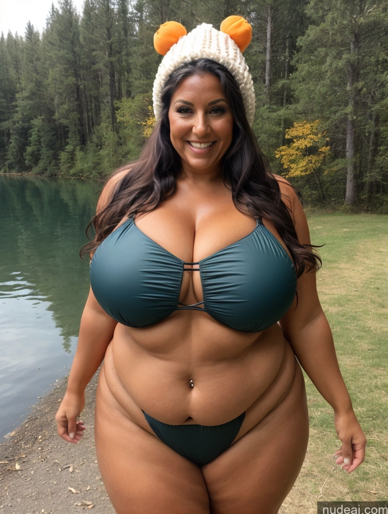 related ai porn images free for One Busty Huge Boobs Thick Tanned Skin 60s Native American Front View Microkini Thong Lumberjack Parka Halloween Laughing Lake