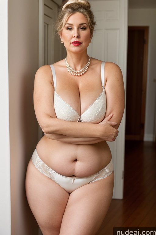related ai porn images free for Milf Huge Boobs Big Ass Thick Big Hips Chubby Fairer Skin Bra Panties Lipstick Pearl Jewelry 80s Beautiful Fat Cleavage Hair Bun Long Legs Busty