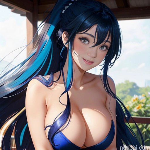 related ai porn images free for Huge Boobs 18 Blue Hair Messy Long Hair Reverse Upright Straddle Happy Detailed Dark Fantasy