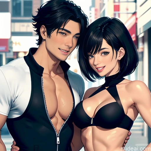 related ai porn images free for Woman + Man Perfect Boobs Beautiful Perfect Body 18 Happy Black Hair Bobcut Asian Soft + Warm Street Cosplay Several