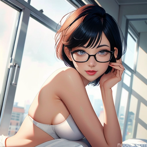 ai nude image of pics of 18 Woman One Glasses Beautiful Ginger Bangs White Bedroom Nude Jewelry Soft Anime Short Happy Sexy Face Ahegao Short Hair Small Tits Small Ass Skinny