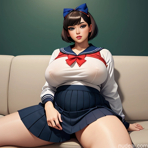 related ai porn images free for Couch 18 Chubby Huge Boobs On Back Spreading Legs Short Hair Bows Shirt Sweater Sailor High Socks Long Skirt