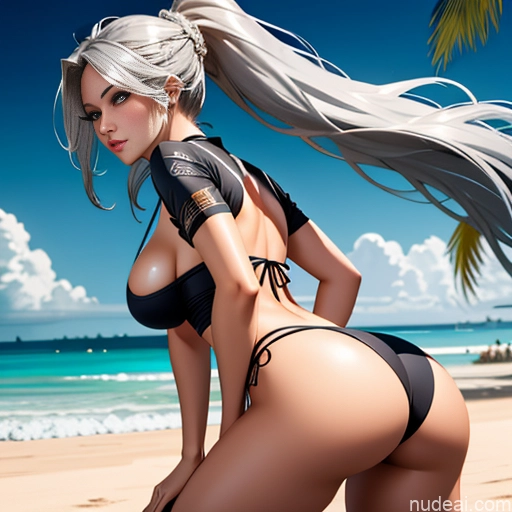 Bimbo One Big Hips Big Ass Busty Huge Boobs Beautiful Long Hair Short 18 Sexy Face Black Hair Straight Japanese 3d Changing Room Back View Close-up View Bending Over Beach Volleyball Cleavage Bright Lighting