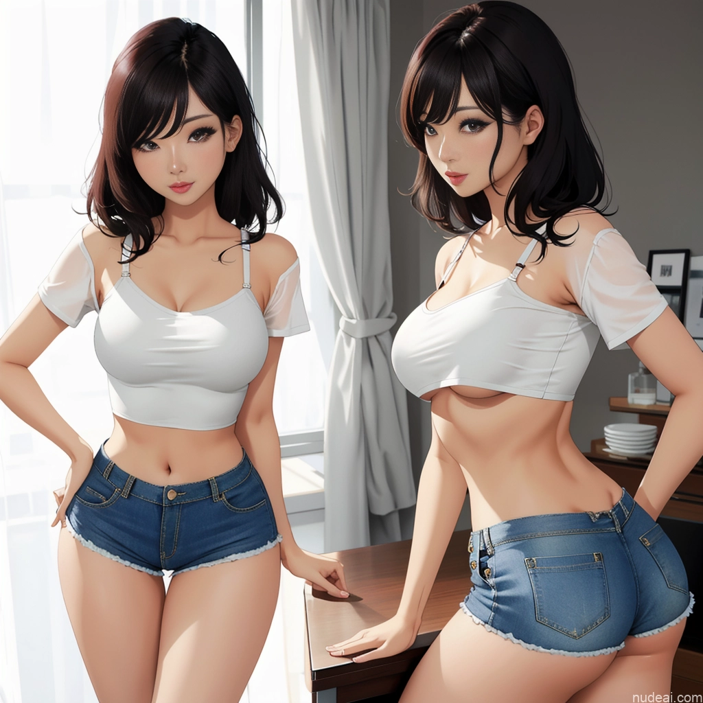 related ai porn images free for Lingerie Model Asian 20s Perfect Boobs Beautiful Small Ass Crop Top Daisy Dukes Shirt Short Shorts