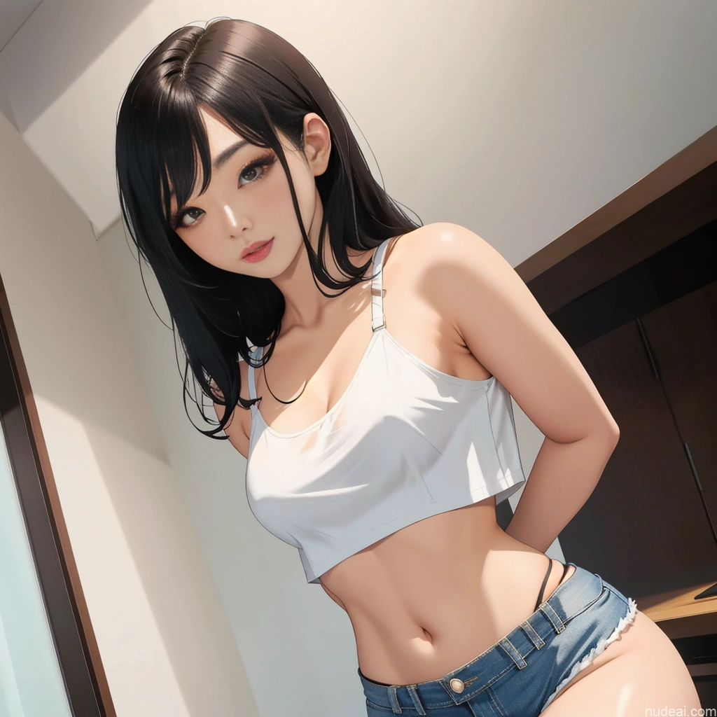 related ai porn images free for Lingerie Model Asian 20s Perfect Boobs Beautiful Small Ass Crop Top Daisy Dukes Shirt Short Shorts