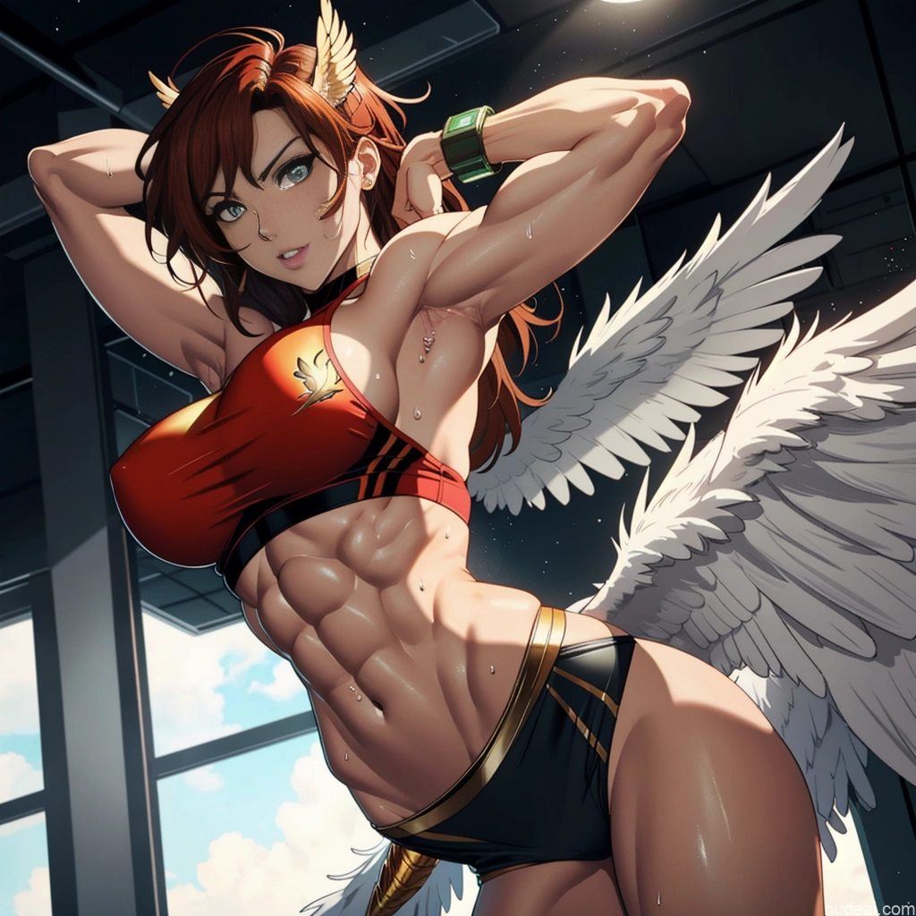 ai nude image of pics of Hawkgirl Front View Busty Muscular