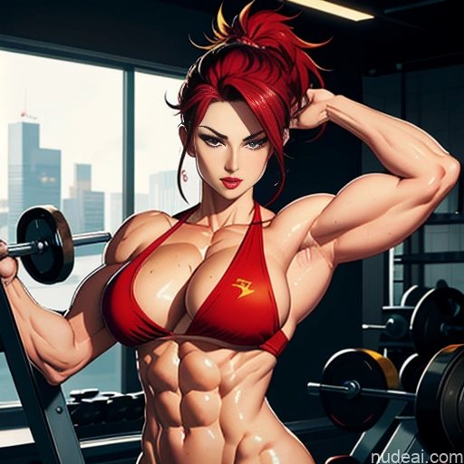 related ai porn images free for Woman Busty Front View Super Saiyan 4 Muscular