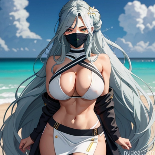 20s One Perfect Boobs Huge Boobs Perfect Body Long Hair Beautiful Sexy Face Green Hair Soft Anime Beach Front View Messy Doctor Face Mask Nurse Topless Cumshot Mini Skirt