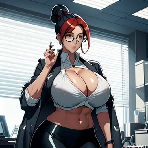 Milf One Huge Boobs Perfect Boobs Beautiful Glasses Thick Big Hips Perfect Body Huge Tits, Hard Nipples Hair Bun Office Cleavage Transparent Pearl Jewelry Dark Lighting Soft + Warm Skin Detail (beta) Hospital Lab Coat