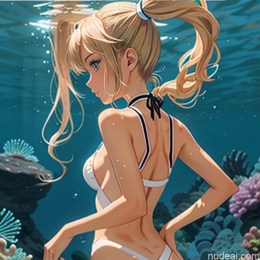 ai nude image of pics of Sorority One Skinny Small Tits Small Ass Short Better Swimwear One Piece V2 18 Blonde Pigtails White Soft Anime Underwater Back View