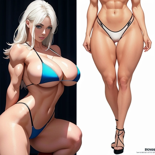 related ai porn images free for Woman Bodybuilder Huge Boobs Big Ass Big Hips Pubic Hair 18 Seductive White Hair Scandinavian Nude Squatting On Back Detailed Bending Over Close-up View Blowjob