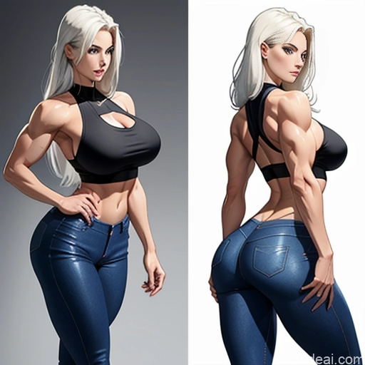 related ai porn images free for Woman Bodybuilder Huge Boobs Big Ass Big Hips Long Legs Pubic Hair Seductive White Hair Scandinavian Back View Close-up View Bending Over On Back Nude