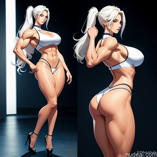 related ai porn images free for Woman Bodybuilder Huge Boobs Big Ass Big Hips Long Legs Pubic Hair Seductive White Hair Scandinavian Back View Bending Over On Back Nude Party