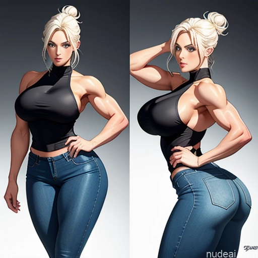 related ai porn images free for Woman Bodybuilder Huge Boobs Big Ass Big Hips Long Legs Pubic Hair Seductive White Hair Scandinavian Back View Bending Over Nude Hair Bun Topless Spreading Legs