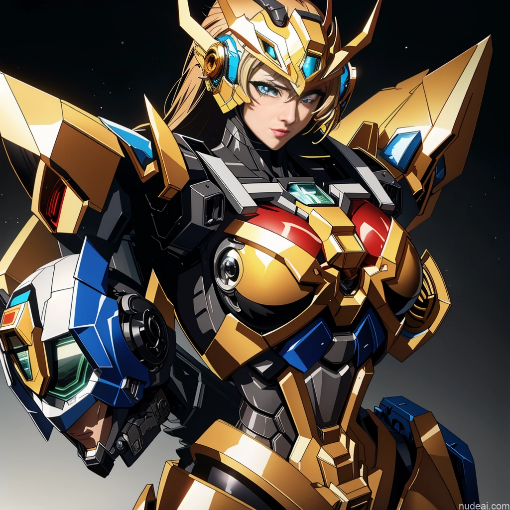 ai nude image of pics of SuperMecha: A-Mecha Musume A素体机娘 Power Rangers Busty Woman Front View Perfect Boobs Muscular Abs