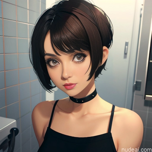 related ai porn images free for Sorority Skinny Small Tits Small Ass Short Short Hair Brunette Pixie White Bathroom Blowjob Choker Devil