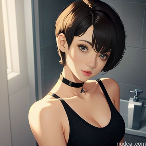 related ai porn images free for Sorority Skinny Small Tits Small Ass Short Short Hair Brunette Pixie White Bathroom Choker Devil