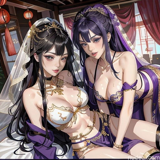 Two Human SexToy 18 Ahegao Purple Hair Japanese Pixie Bedroom China Goddess Fashion Pose Legs Up