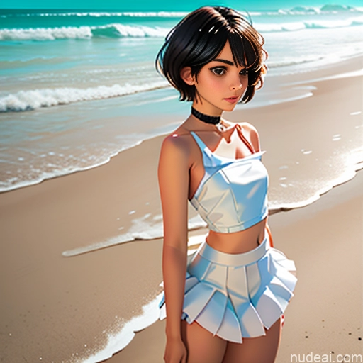 One Sorority Skinny Small Tits Small Ass Short Short Hair Brunette Pixie Messy White Soft Anime Beach Choker Better Swimwear Beach Tutu Straddling Devil