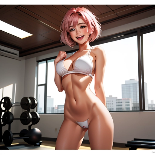 related ai porn images free for Milf Busty 20s 18 Happy Pink Hair Bobcut Russian Soft Anime Gym Front View Working Out Nude One