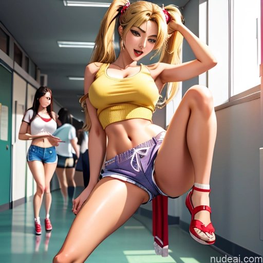 Asian Sorority Two 18 Sexy Face Blonde Brunette Pigtails Straight School Hallway Dolphin Shorts Scissors Pose On Back Cumshot Crisp Anime Skin Detail (beta) Anime Blowjob