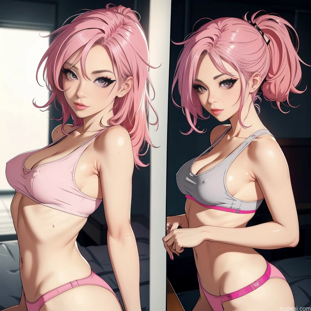 ai nude image of pics of Small Tits Small Ass Skin Detail (beta) Pink Hair Sleeping Tank Top Partially Nude