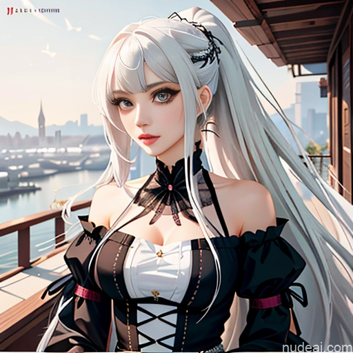 related ai porn images free for Woman One Skinny Long Hair 20s White Hair White Seductive Bedroom Bangs Messy Soft Anime Goth Gals V1