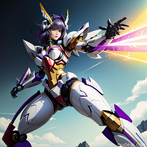 related ai porn images free for SuperMecha: A-Mecha Musume A素体机娘 Leon Raymond Fantasy Armor Butt Bite Pantsuit Rainbow Haired Girl Purple Hair