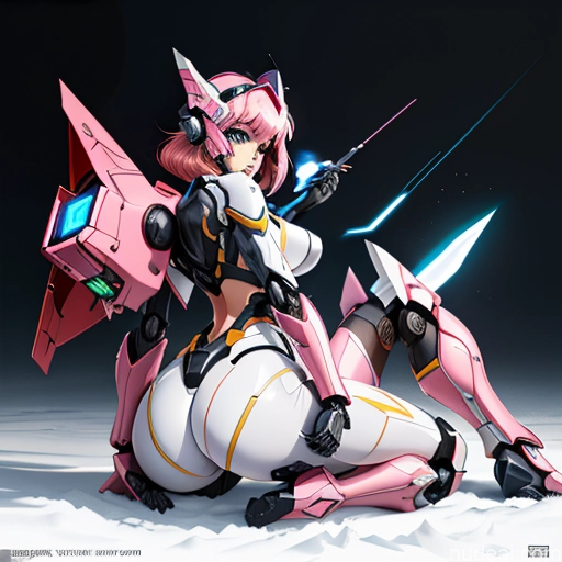 ai nude image of pics of SuperMecha: A-Mecha Musume A素体机娘 Leon Raymond Fantasy Armor Butt Bite Pantsuit Pink Hair