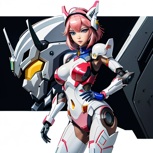 ai nude image of pics of SuperMecha: A-Mecha Musume A素体机娘 Leon Raymond Fantasy Armor Butt Bite Pantsuit Pink Hair