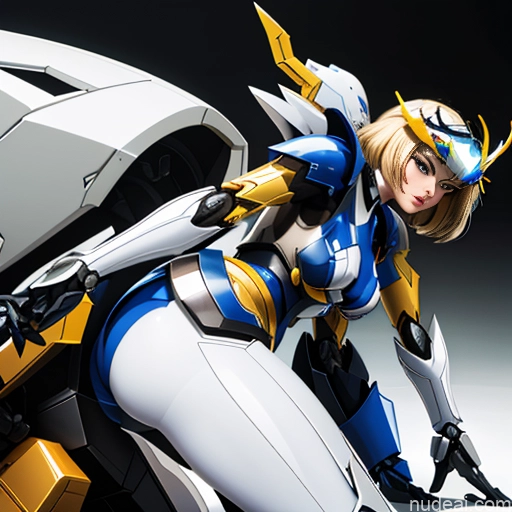 SuperMecha: A-Mecha Musume A素体机娘 Leon Raymond Fantasy Armor Butt Bite Pantsuit Blonde